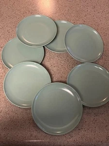Vintage Set 7 kleine Melamin Teller - Salbeigrün - Bild 1 von 4