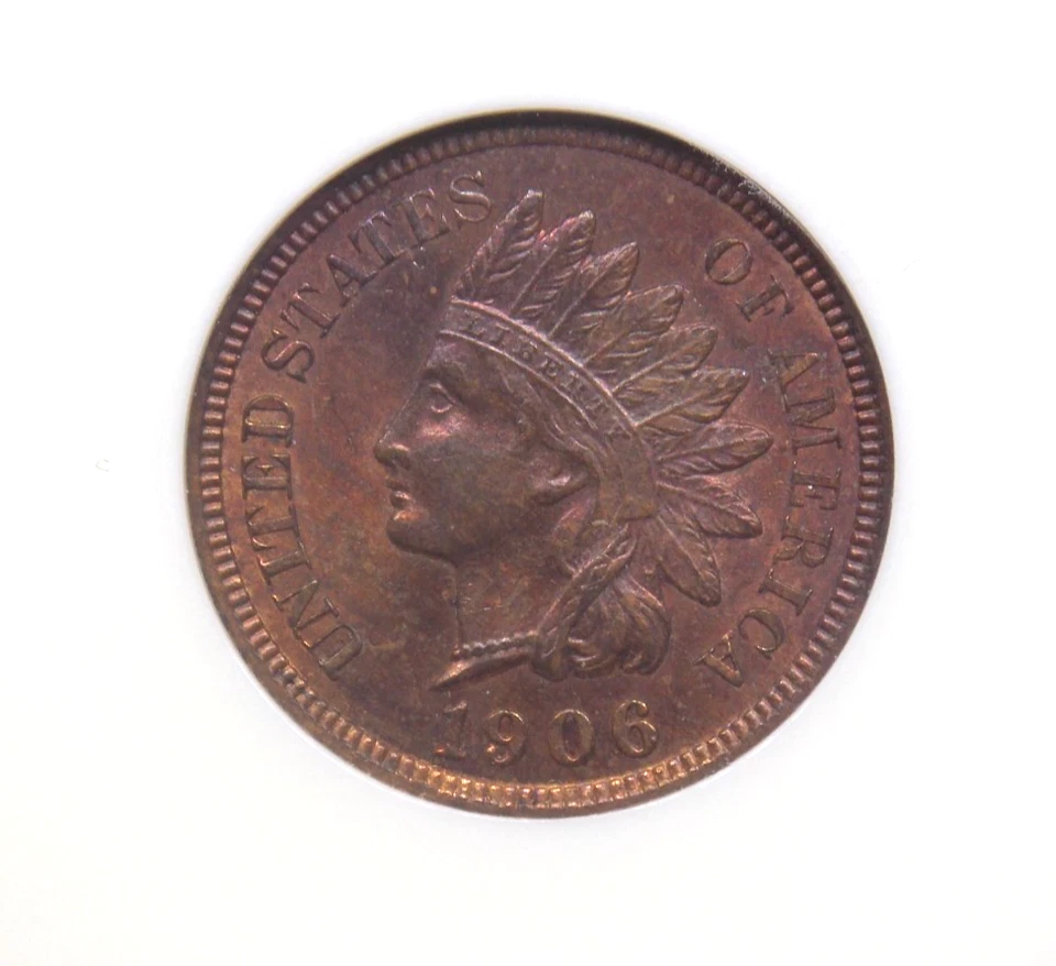 1906 Indian Head Cent Penny 1c NGC MS65 RB #004 Red Brown Gem BU Unc ECC&C, Inc. - Image 1 of 4