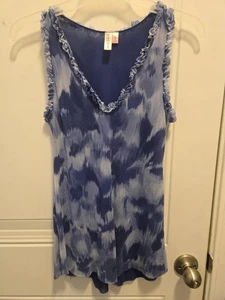 Damen Sweet Pea ärmellose Rüschenbluse - Größe S - hübsche Blautöne - Bild 1 von 1