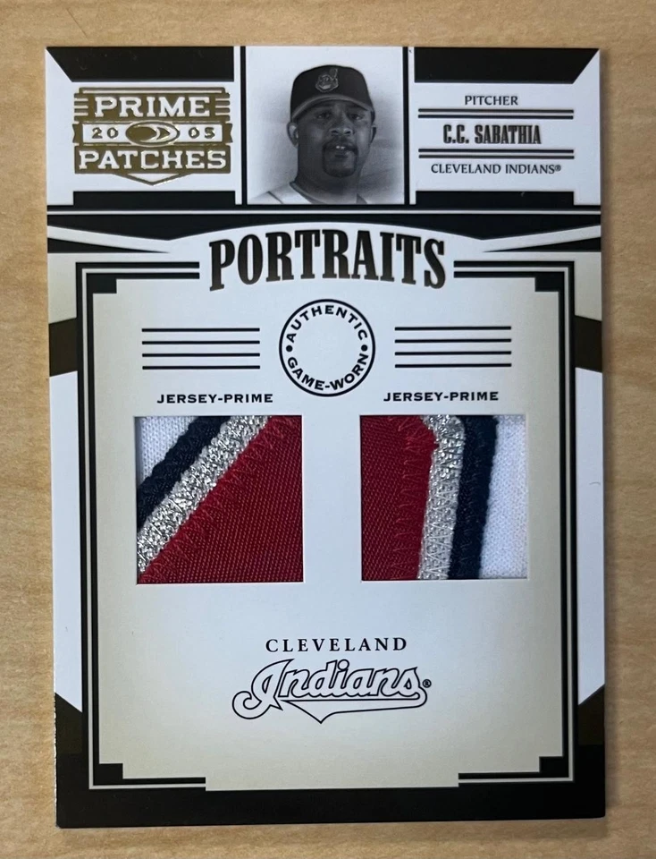 2005 Donruss Prime нашивки P-43 CC Sabathia двойной Джерси Prime нашивка /72 4 цвета - Изображение 1 из 2
