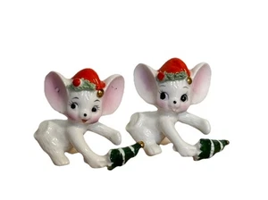 Napcoware Cerámica Navidad Bebé Ratones De Colección Estatuillas Invierno 2 piezas Japón Hueso China - Imagen 1 de 8