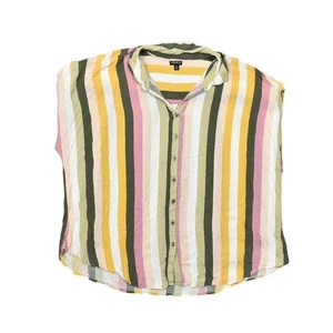 Torrid Plus Size 3 Multicolor Rayon Button-Up Top Sleeveless - Picture 1 of 7
