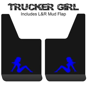 FORD F-150 PLATINUM Truck Flaps Splash Guards, Mud Guards, TRUCKER GIRL_BLUE - Picture 1 of 7