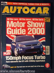 AUTOCAR Magazine 18th October 2000 GB MotorShow Special - Picture 1 of 1