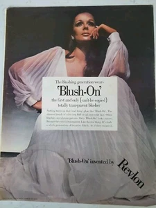 Revlon 1969 rubor en colorete transparente anuncio cosmético vintage - Imagen 1 de 1