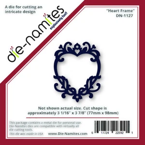 Die-Namites, Wafer Thin Die, Heart Frame, Elegant Heart Frame, Valentines, Love - Picture 1 of 1