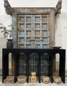 Arch Wooden Console Table – Vintage Old Furniture with Unique Design, Wooden - Picture 1 of 6