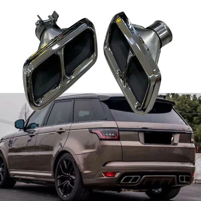 Tubo de escape de parachoques trasero plateado para Land Rover Range Rover Sport SVR 2014-2021 Foto 1 de 4
