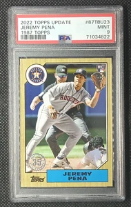 Jeremy Peña 2022 Topps Actualización 1987 Rookie RC PSA 9 Houston Astros - Imagen 1 de 2