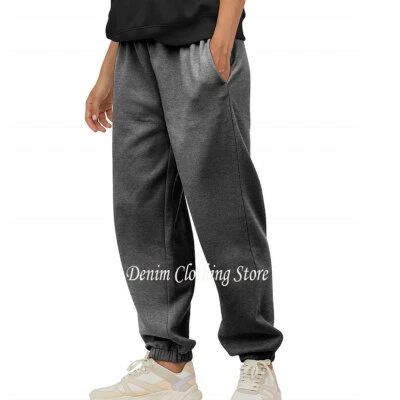 Men's Women Fleece Sweatpants Midweight Lounge Joggers Running Gym Pants S-5XL - Image 1 of 4