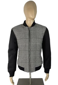 Armani Exchange Men's Bomber Jacket XL A/X Houndstooth Print Black/White- - Picture 1 of 12