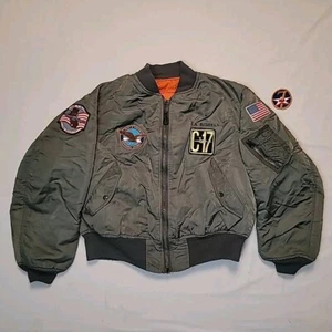 Alpha C-17 Globemaster Bomberjacke Gr. XL Long Beach Pratt & Whitney Patches - Bild 1 von 23