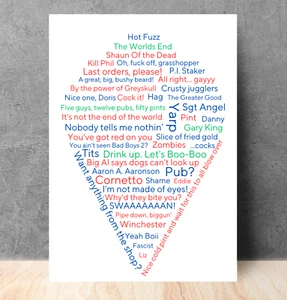 Cornetto Trilogie Zitat Poster, A4 Druck, hochwertiges Wandbild, Edgar Wright - Bild 1 von 10
