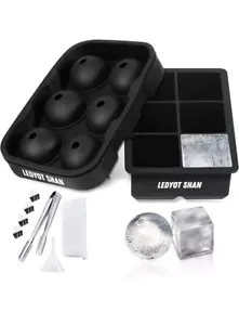 Ice Cube Tray Silicone Combo Ice Molds Sphere and Ice Ball Maker For Cocktails - Picture 1 of 5