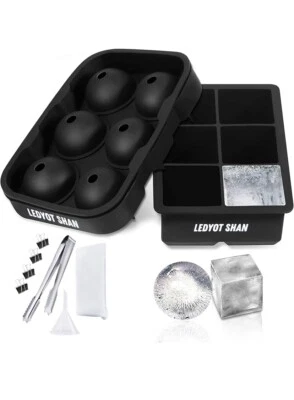 Ice Cube Tray Silicone Combo Ice Molds Sphere and Ice Ball Maker For Cocktails - Image 1 of 4