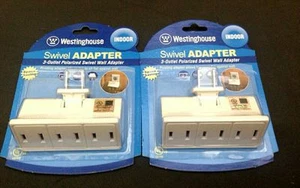 TWO 3-Outlet Polarized Swivel Wall Adapter-UL Listed- Space Saving - Picture 1 of 2