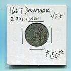 DENMARK-BEAUTIFUL HISTORICAL FRIEDRICH III SILVER 2 SKILLING, 1667( ☘),KM# 282.2