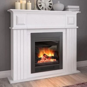Camino Elettrico CHICAGO con Cornice Legno Caminetto 1800 W Completo di Mobile - Foto 1 di 5