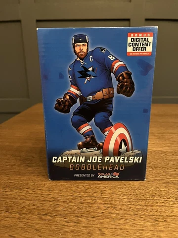 San Jose Sharks Joe Pavelski Marvel Captain America Bobblehead 2018 SGA NHL Cover