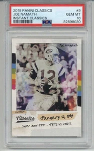 2018 PANINI CLASSICS INSTANT CLASSICS #9 JOE NAMATH CARD JETS PSA 10 LOW POP - Picture 1 of 2