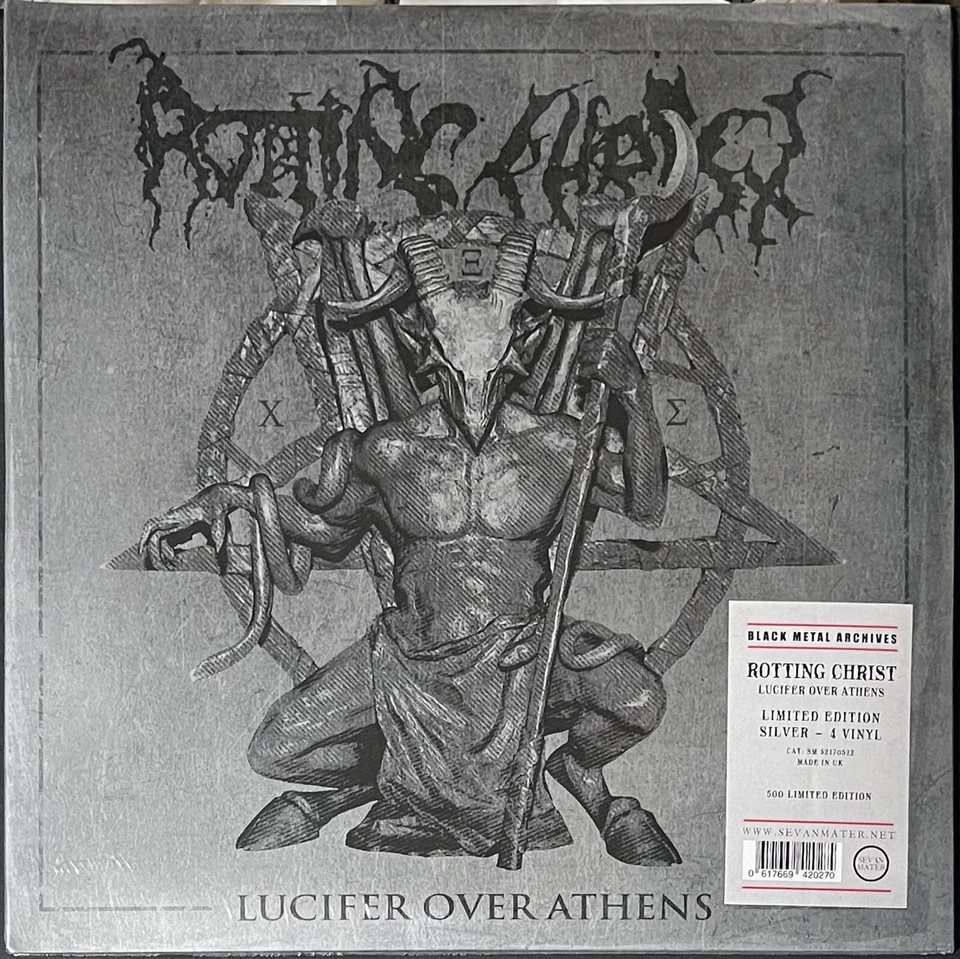 ROTTING CHRIST - LUCIFER OVER ATHENS, 2025 UK SILVER vinyl 4LP, 500 COPIES! NEW! - Image 1 of 1