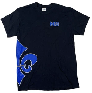 Gildan Marymount University Saints Wrap Around Print Fleur De Lis MU Black Med - Picture 1 of 5