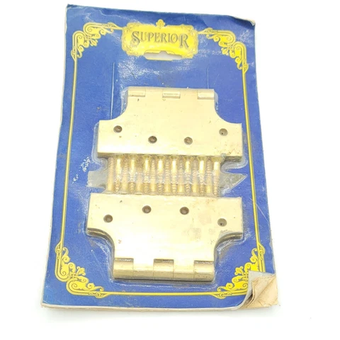 Vintage Superior Hinge NOS PAIR Brass with Screws Cover