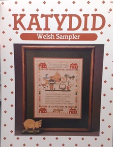 WELSH SAMPLER Counted Cross Stitch Pattern KATYDID Leaflet VINTAGE ©1984 - Picture 1 of 3