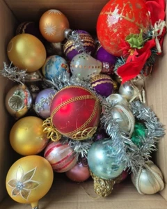 alte Kugeln * Konvolut * Christbaumkugeln * alter Baumschmuck * kunterbunt - Bild 1 von 14