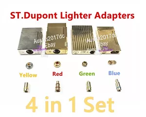 Dupont Lighter Gas Refill Adapters 4 in 1 set Yellow/Red/Green/blue Caps - Picture 1 of 4