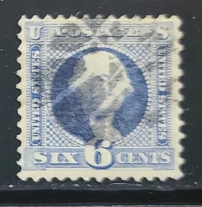 Choice US 1869 SC #115 6c Ultramarine Washington Used, F/VF. - Picture 1 of 2