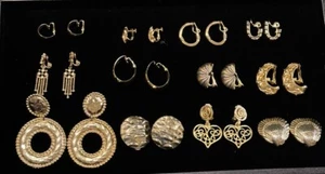 Set Vintage Mod goldfarbene Ohrclips Retro 80' Gratis Geschenk - Bild 1 von 9