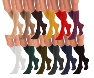 Women Opaque Knee High Trousers Pop Up Socks Aurellie Colours 3PACKS & 5PACKS - Picture 1 of 35