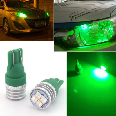 2x Bright Green 168 W5W 2821 LED Position City Parking Lights T10 194 2825 Bulbs - Imagem 1 de 4