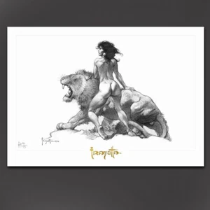 Frank Frazetta - Frazetta Girl With Lion - Official Limited Edition Giclée - Picture 1 of 3