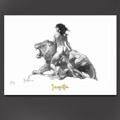 Frank Frazetta - Frazetta Niña Con León - Edición Limitada Oficial Giclée Foto 1 de 3