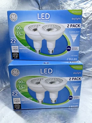 GE led light bulbs 90w, outdoor daylight 2 pack/ 4 Light Bulbs - Image 1 of 4