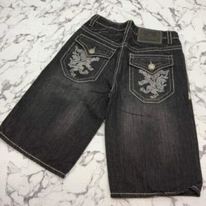 Men's Kanji Faded Black Denim Shorts NWT - Picture 1 of 6