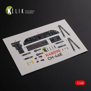 Decalcomanie 3D CH-46E interni per kit Academy kit modellino scala 1:48 per KeliK K48090 - Foto 1 di 6
