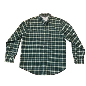Izod Saltwater Shirt Button Down Plaid Green Long Sleeve Mens Large L Stretch - Bild 1 von 13