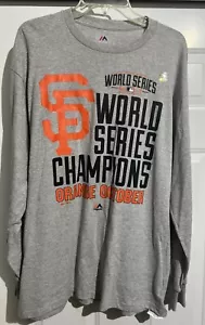 Majestic SF Giants 2014 Campioni del Mondo Arancione Ottobre Lungo Uomo XL NUOVO SENZA ETICHETTE - Foto 1 di 7