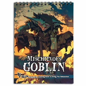 Mischievous Goblin Spiral Bound Coloring Book for Adult - Imagen 1 de 6