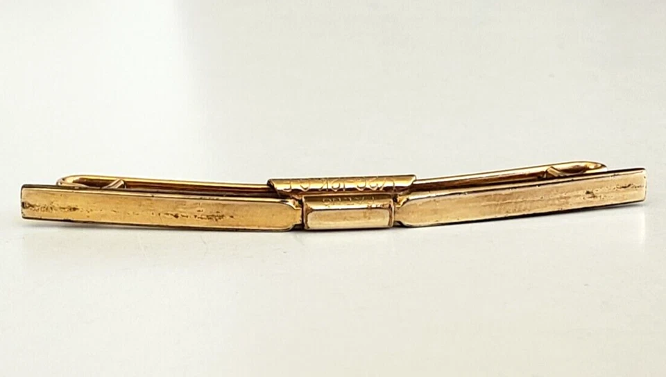 Vintage Swank  12k Gold Filled Bow Collar Holder Bar Tip 2-1/8" - Image 1 of 4