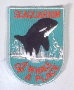 Parche insignia vintage Seaquarium A Whale Of A Place 2" orca asesina ballena - Imagen 1 de 3