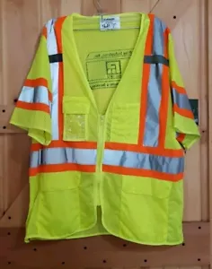 M-SAFE by MAJESTIC 75-3301 High Visibility Vest/Shirt Yellow/Orange Reflective L - Picture 1 of 3