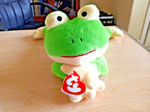TY Pillow Pals Green Frog "Ribbit" Stuffed / Plush 14"