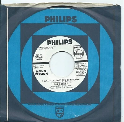 Blue Cheer:Hello L.A., Bye-Bye Birmingham Mono & Stereo:US Philips:DJ:1970 - Image 1 of 2