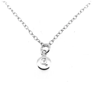 Letter Q Initial Necklace Tiny 6mm Personalised Disc Pendant Sterling Silver - Picture 1 of 4