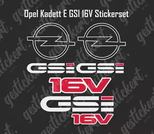 1 Set Aufkleber für Opel Kadett E GSI 16V Sticker Decal Tuning Auto - Bild 1 von 1