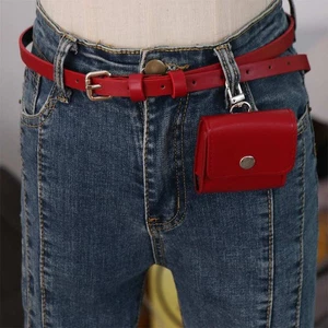 Red Belt Waist Bag PU Women Belt Bag Ins Women Waist Bag Female - Picture 1 of 12